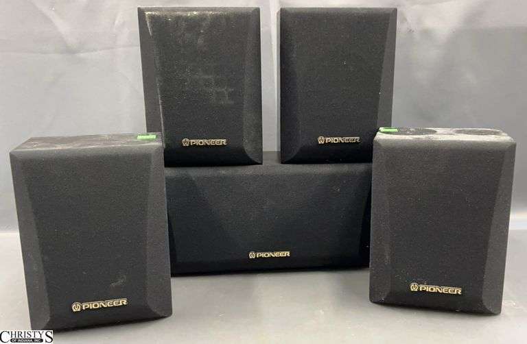 5 Pioneer Speakers - 13" x 6" of largest - shows some wear image