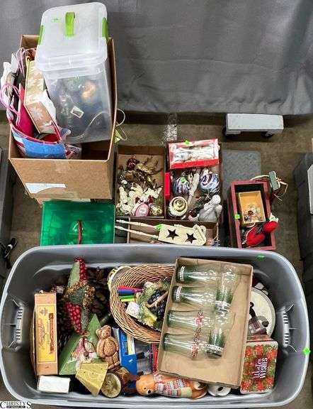 Christmas Decor, Ornaments, Storage Tote,  SKID NOT INCLUDED image