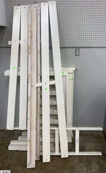 Pair of Pressed Wood Bunk Beds, Some Scuffing and Wear Twin Size image