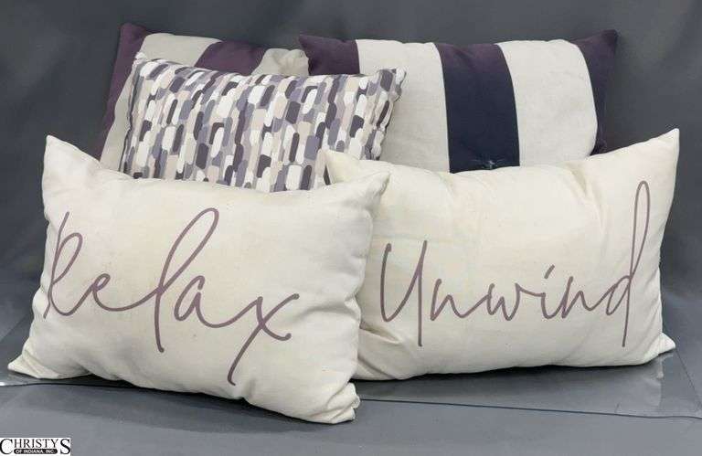 5 Purple Tones Accent Throw Pillows, Largest 16" image