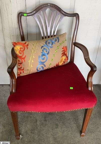Chippendale Style Mahogany Armchair - 38" T - 18" seat image