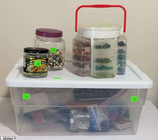 Various Craft Bead Supplies - Beads, Cord, Vase Filler image