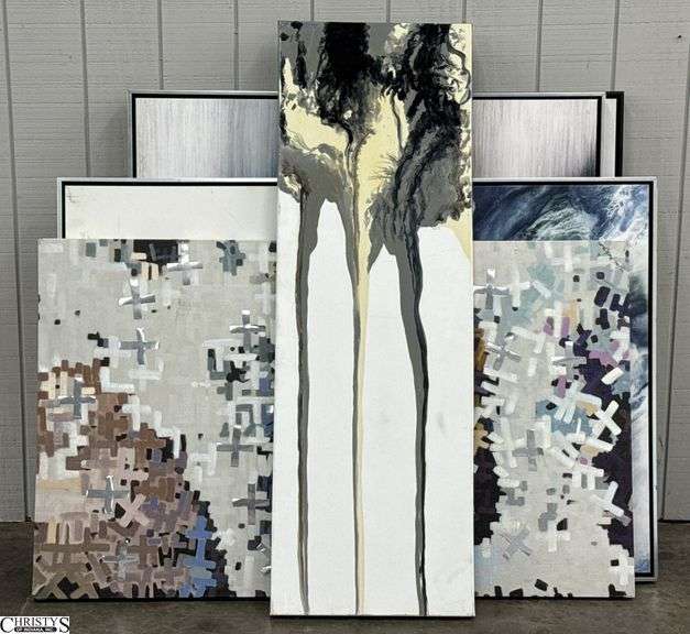 4 Large Frame Canvas Prints - Each show wear and some damage - 49.5" x 49.5" of largest image