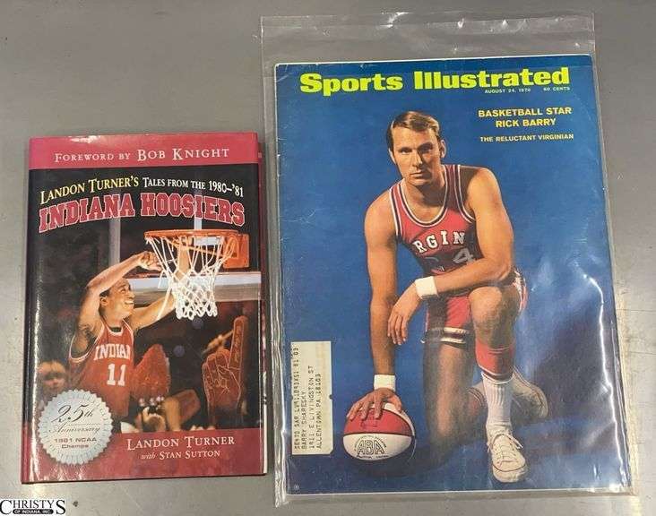 2pcs 1970 Sports Illustrated Featuring Rick Barry ABA Player, Indiana Hoosiers Signed Book image
