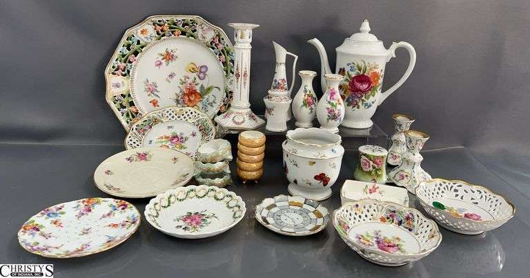 China Dishes, Salts, Candle Holders, Shakers, Some Lattice Edges image