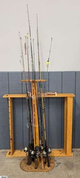 Vintage Fishing Poles, and Holders image