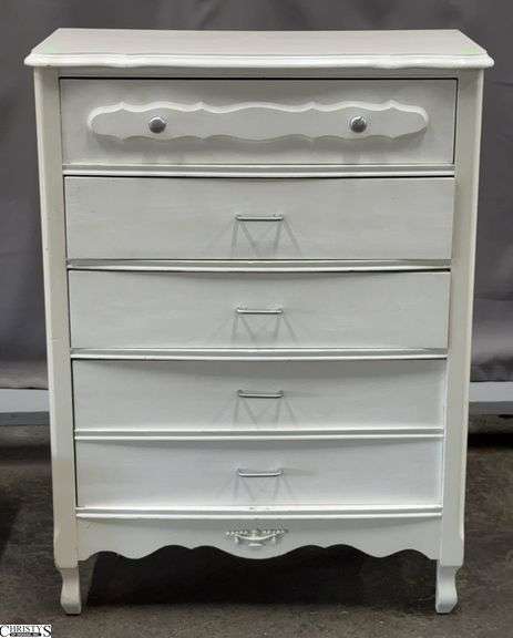 French Provincial Style 5 Drawer Chest - 32" x 17" x 42" image
