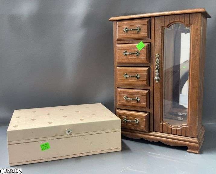 2 Empty Jewelry Boxes Tallest 14" image