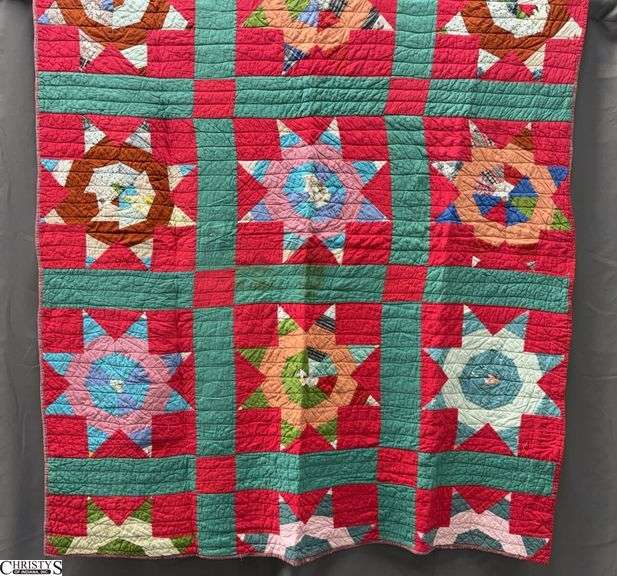 Handmade Star Pattern Quilt - image