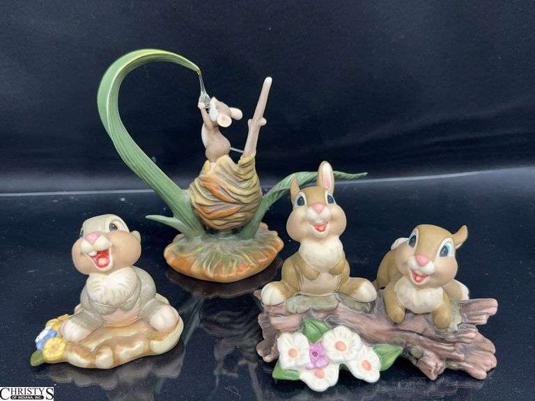 3 Walt Disney Classics Collection Sculptures in Boxes.  Includes Field Mouse "Little April Shower", Thumper's Sisters "Hello, Hello There!" and Thumper "Hee! Hee! Hee!" image