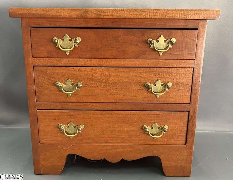 Small Wooden Table Top Chest 14.5x7x13.5" image