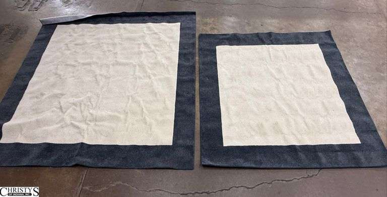 Pair of Coordinating Navy and Cream Rugs Larges 119x119 Smaller 96x96 image