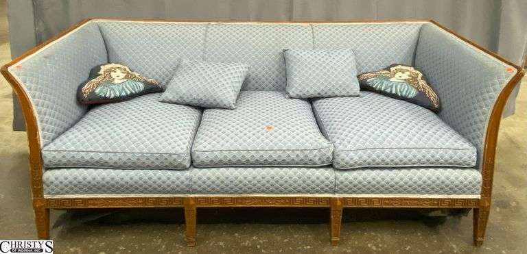 Vintage Upholstered Sofa - 80" x 32" x 30" - 18" seat - show wear/damage to upholstery image
