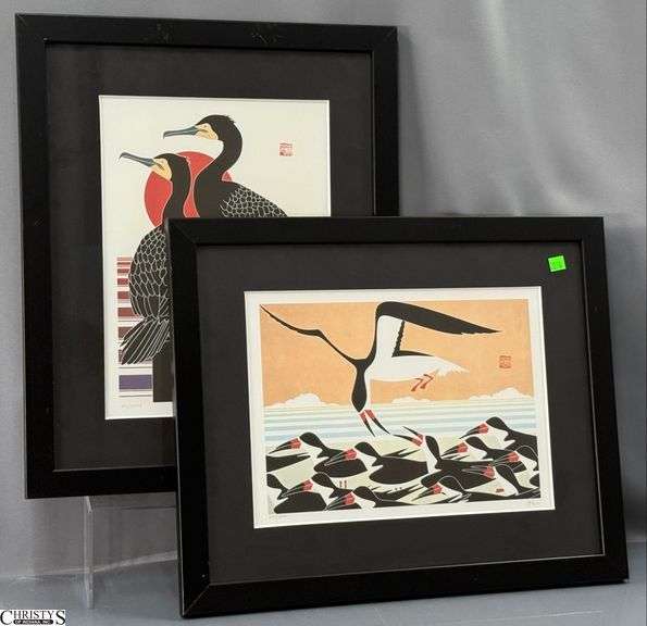 Pair of Signed Ikki Matsumoto and Numbered Frames Measure 21x17.5" - some scuffing to frames image