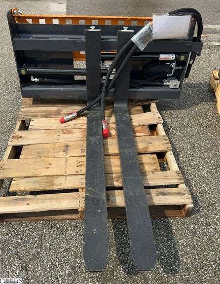 Wolverine PFA-11-3300G Full Size Skid Steer Pallet Forks Hydraulic Adjustable image