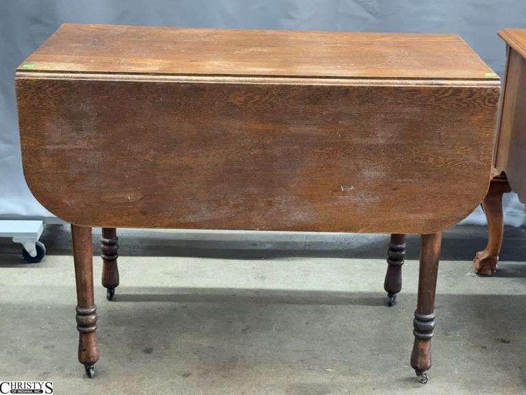 Oak Drop Leaf Table - 42" x 20" x 31" - 14" of drop - some finish wear image