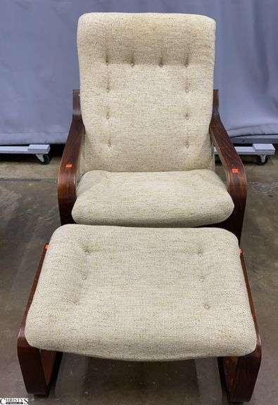 Westnofa Norwegian MCM Chair and Ottoman - 28" x 35" - 16" seat of chair image