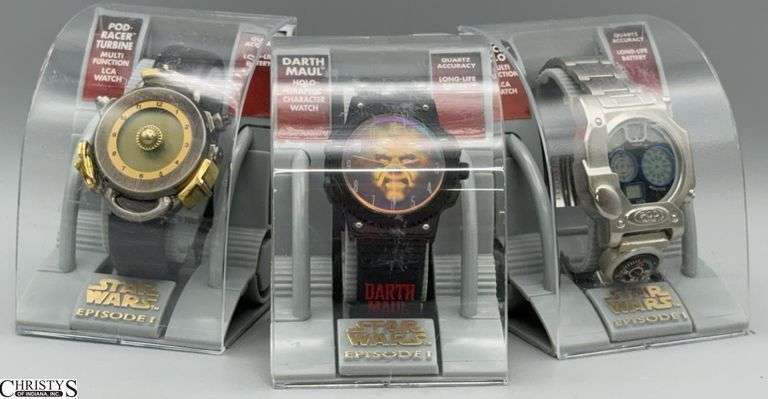 Star Wars Episode I Collectible LCD Watches - Podracer Turbine & Darth Maul Holographic - Set of 3 image
