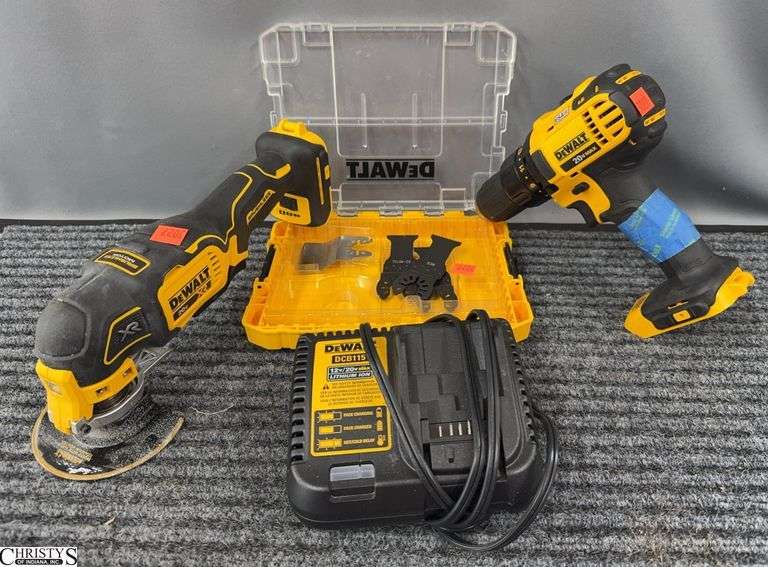 DeWalt 20v Drill, Multi Tool. NO BATTERIES image
