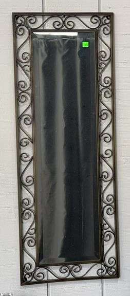 Scrolled Metal Frame Wall Mirror - 14" x 38" image
