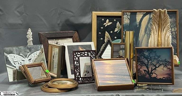 Assorted Framed Prints, Small Mirrors, Wall Sconce Shelves - 14" x 14" of largest image