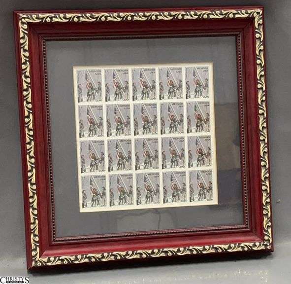 2001 9/11 Hero's Commemorative Framed Uncirculated Stamp Sheet - 11" x 11" of frame image