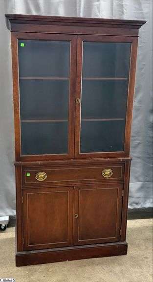 Mahogany China Hutch Cabinet - 35" x 15" x 67.5" image