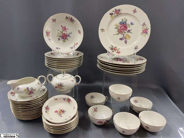 45pcs Bavaria Off White With Floral Pattern Dishes image