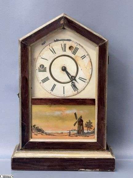 New Haven Clock Co Mantle Clock - 9.5" x 14" - some wear to face image
