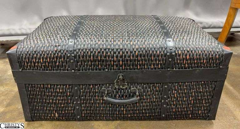 Painted Rattan Trunk - 29" x 17" x 12" image