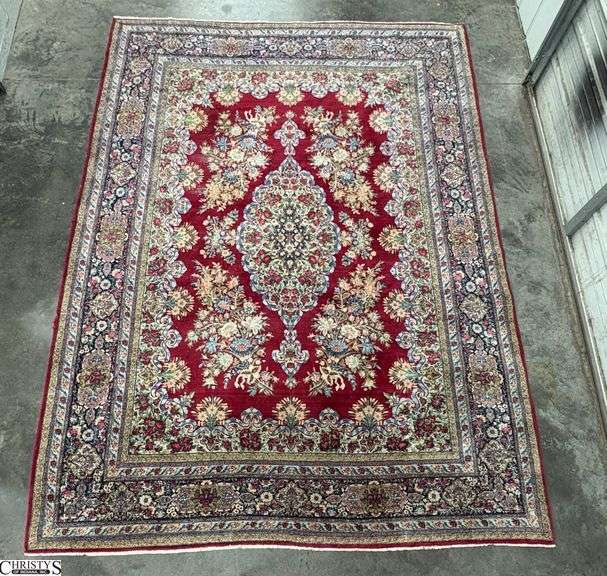 Vintage Room Size Patterned Rug - 118" x 158" - coordinates to lot 1019 image