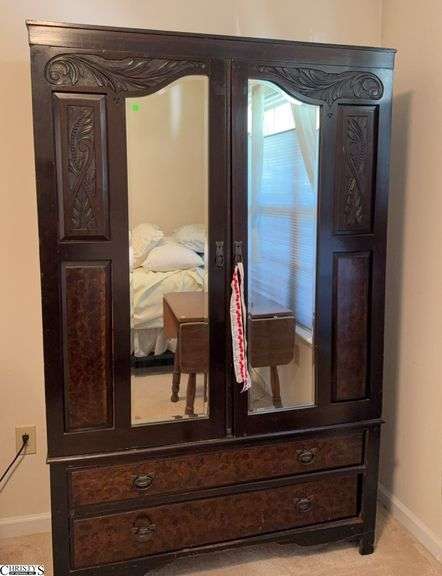 Antique Breakdown Chiffarobe - 48" x 18" x 75" - some wear, drawers appear stuck image