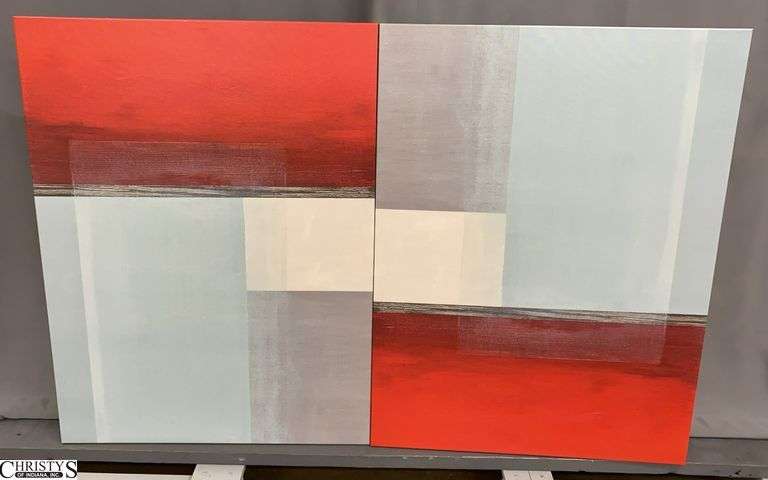 Pair of Red and Blue Tones Canvas Prints, 30x40" image