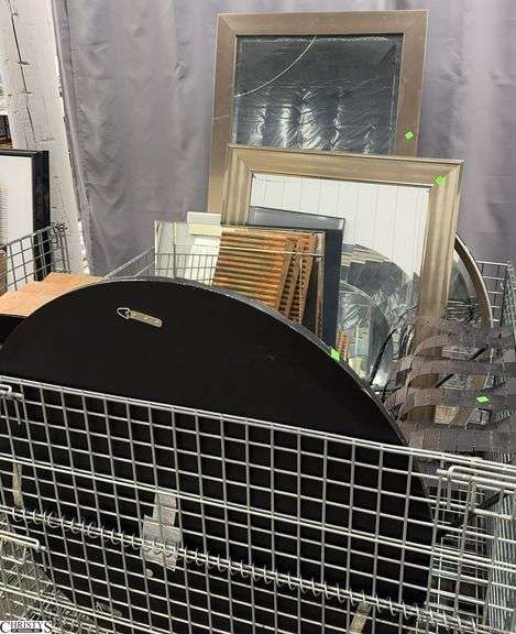 8 Slighted Damaged Wall Decor, Mirrors and Faux Metal, and 3D, Crate is NOT included, Largest 29x63" image