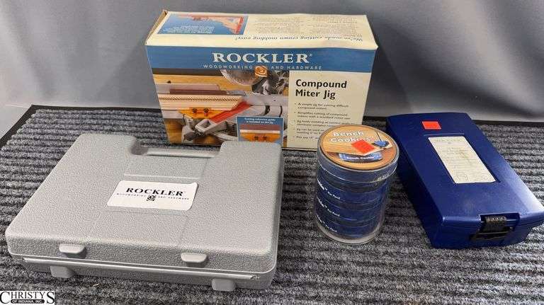 Rockler Compound Miter Jig, Bench Cookies, Sanding Drums, Drill Bits image