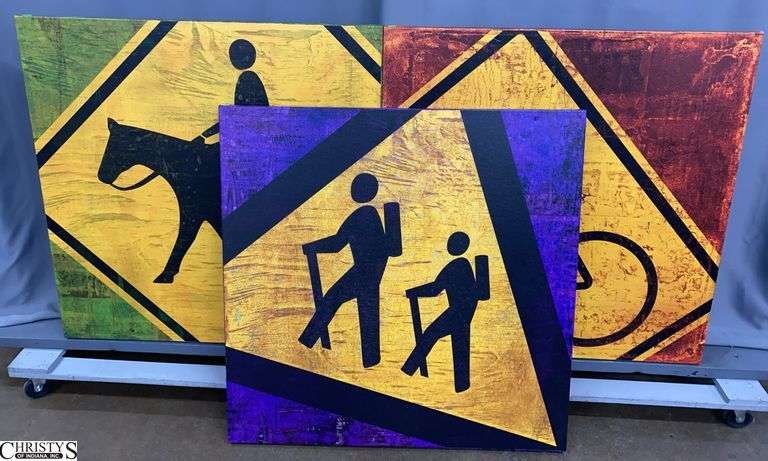 3 Road Crossing Canvas Prints, 36"x36" image