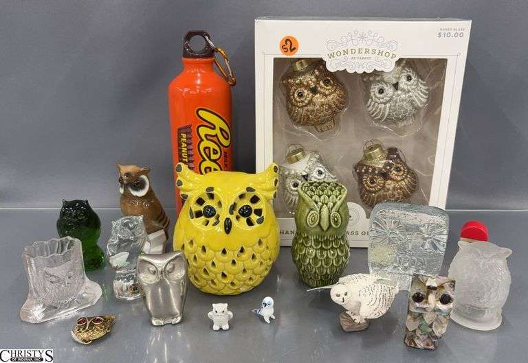 Owls, Bottle, Luminary, Toothpick Holder Tallest 4.5" image