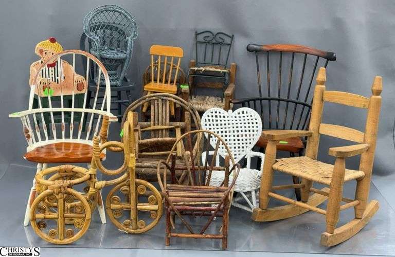 Doll Chairs, Assortment of Styles and Woven and Wood image