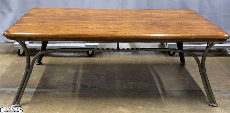 Wrought Iron Base Coffee Table - 52" x 30" x 19" image