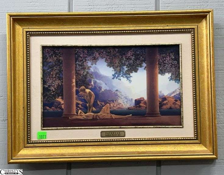 Franklin Mint "Daybreak" Maxfield Parrish Reproduction Print - 18" x 13" of frame image