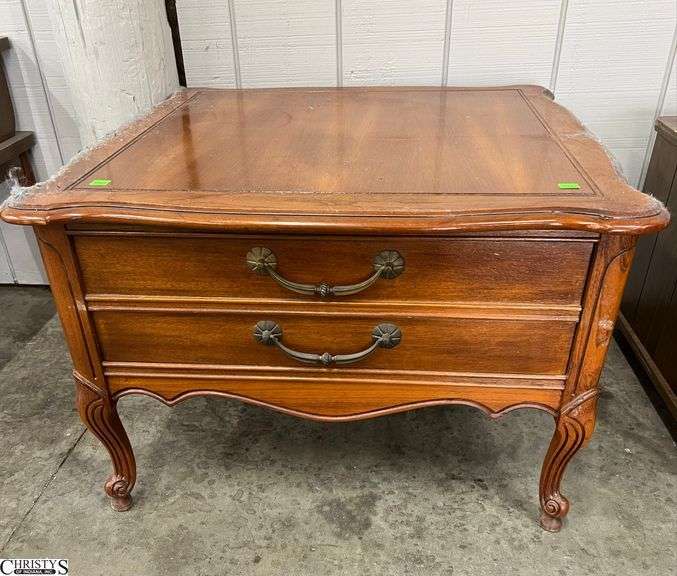 French Provincial Single Drawer Side Table - 28" x 28" x 18" image