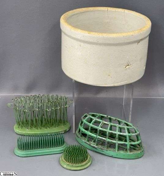 Crock with Wire Flower Frogs image