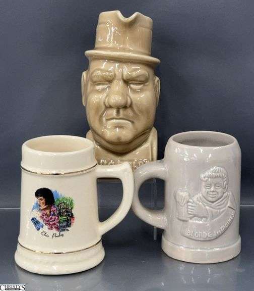 3 Mugs, WC Fields, Pitcher, Tallest 7.5" image