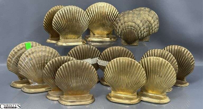 Brass Shell Bookends, and Paperweights 1 Single 5" image