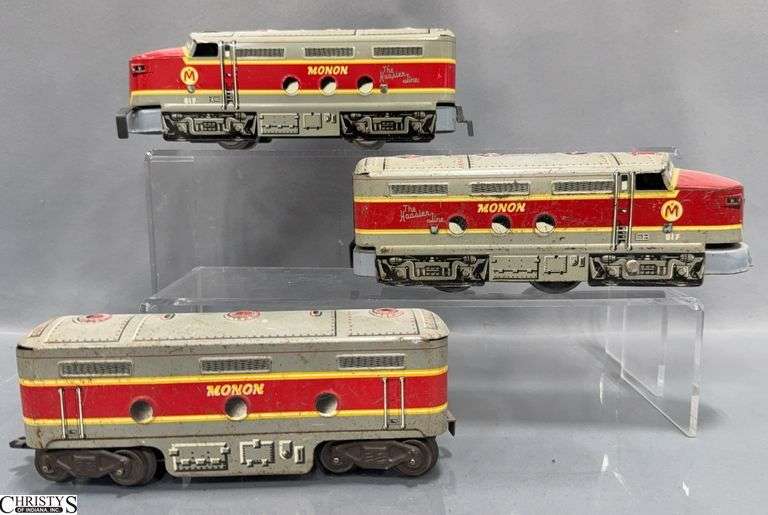 3pcs Marx O Unboxed Diesel Engine 81F Monon The Hoosier Line Engine Set image