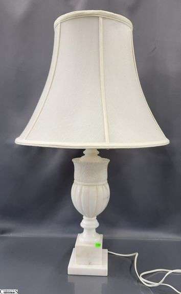 Carved Marble Table Lamp - 31" T image