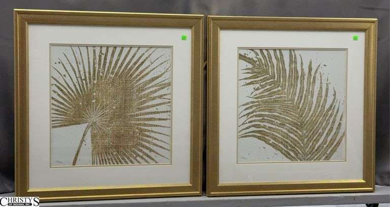 Pair Frond Motif Prints from Wellington Studio - 27" x 27" of each image