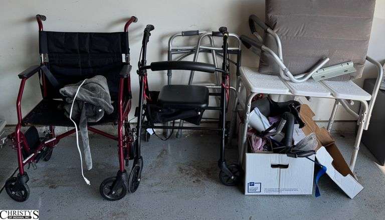 Home Healthcare Lot. Walkers Shower Stool Wheel Chair image