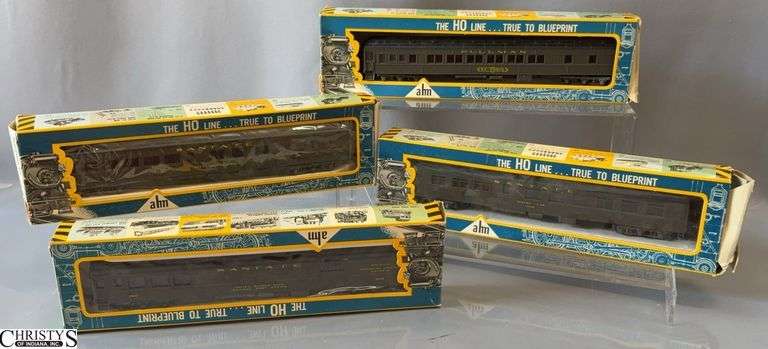4 HO Santa Fe AHM Passenger Cars, Obs, Diner, Pullman, Baggage image