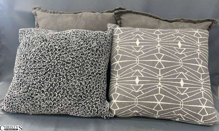 4 Grey Colors Accent Pillows, 18" image